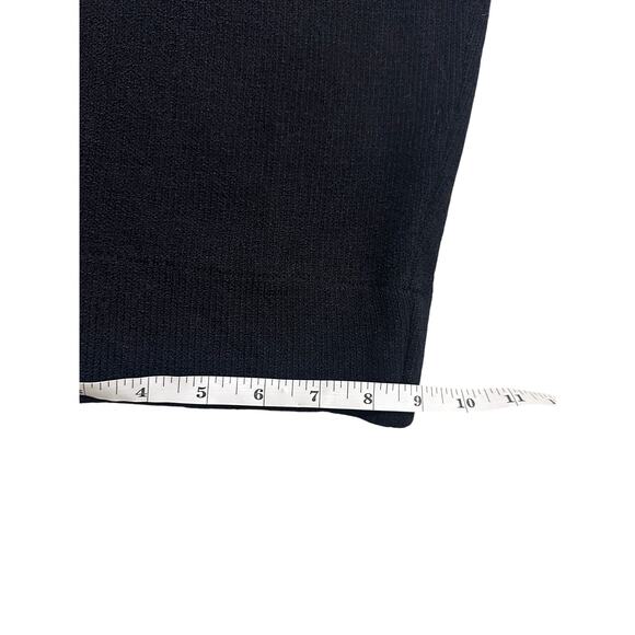 St. John Women's Santana Knit Black Pleated Tapered, Cropped Pants Pockets, 10 - Picture 8 of 9